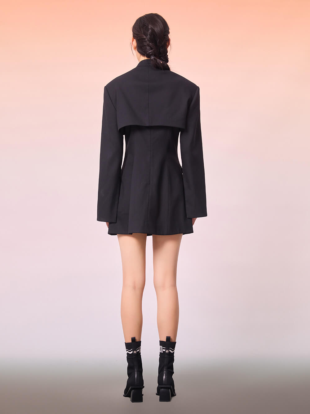 MUKZIN Black Two Piece Irregular Dress