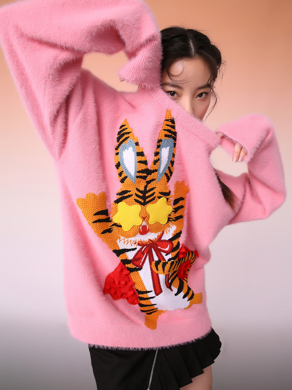 MUKZIN Artist Edition Pink Embroidered Sweater