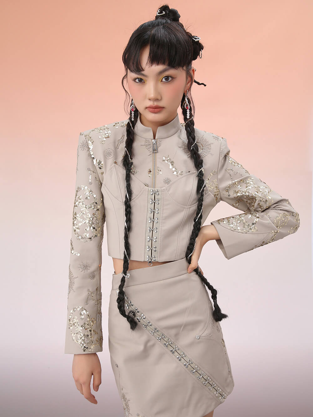 mukzin ショートジャケット MUKZIN Chinese Style Short Jacket