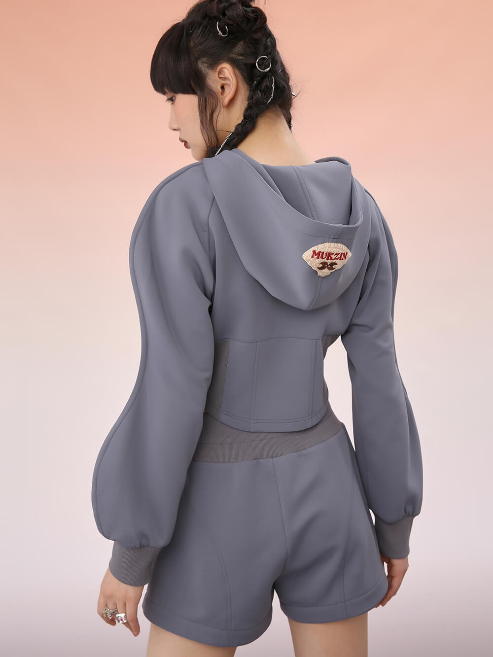 MUKZIN Oversized Embroidered Track Top Coat