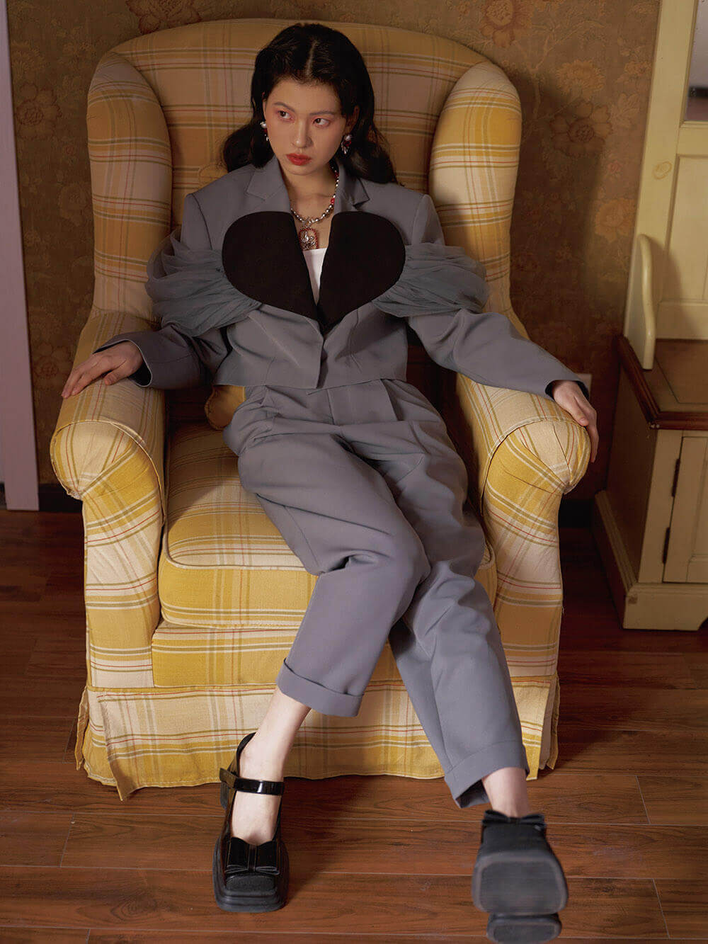 MUKZIN Grey Heart Blazer