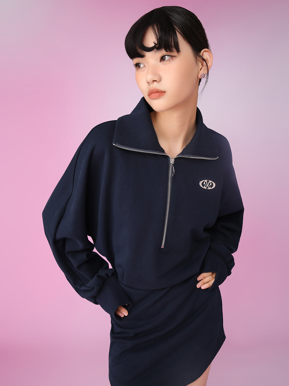 MUKZIN Short Original Trend Simple Navy Nlue Dresses