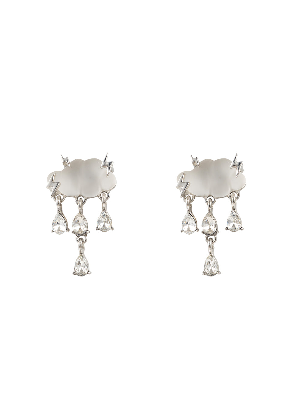 MUKTANK Millennium Premium Silver Cloud Lightning Earrings