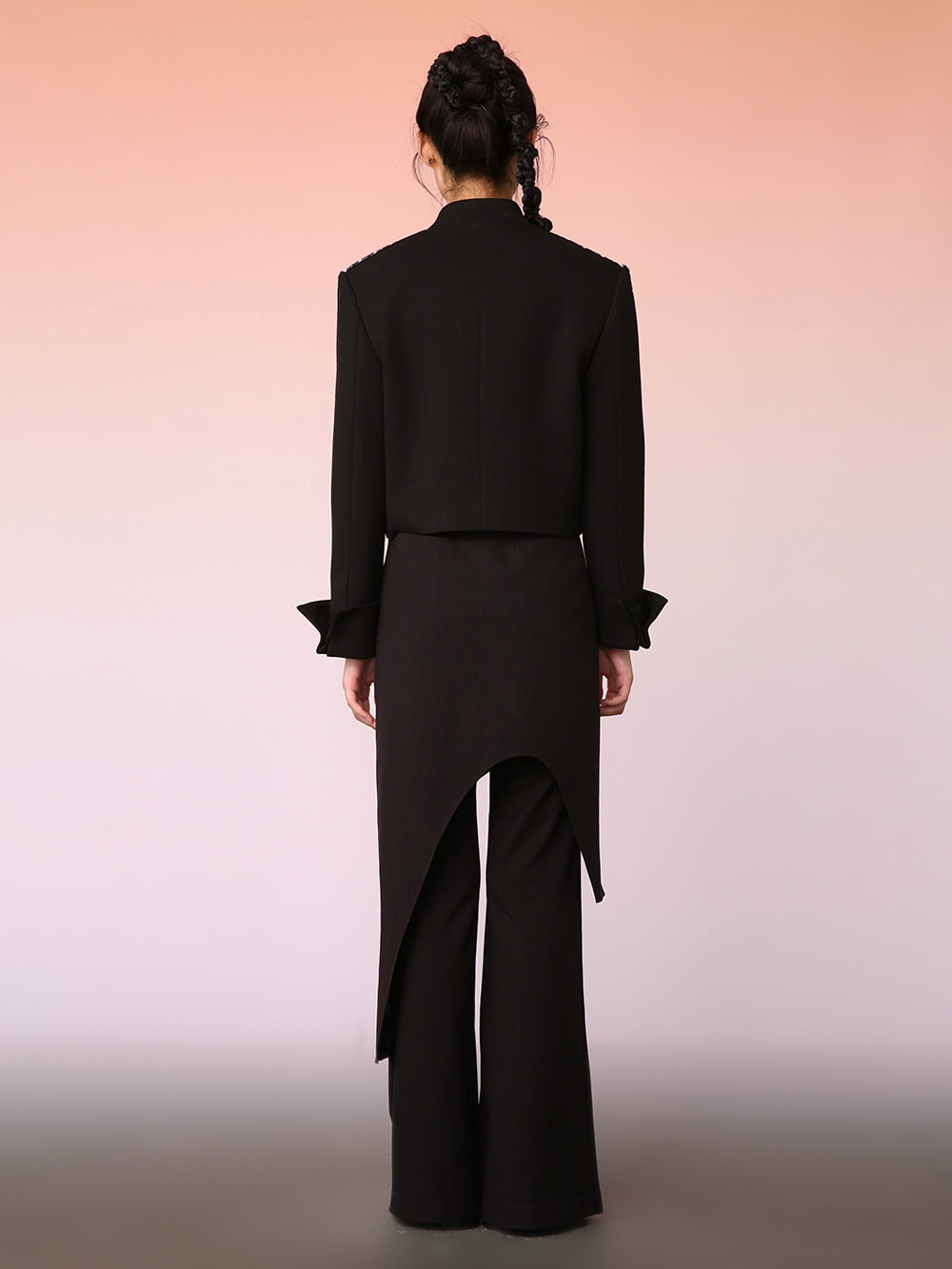 MUKZIN Black Fashion Stud Cropped Jacket