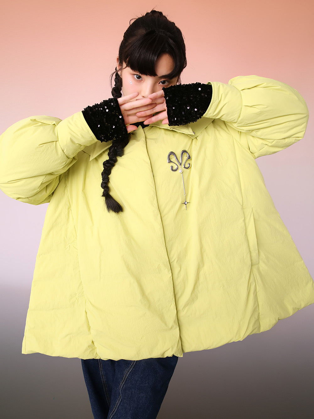 MUKZIN Cute Style A-line Yellow Down Jacket