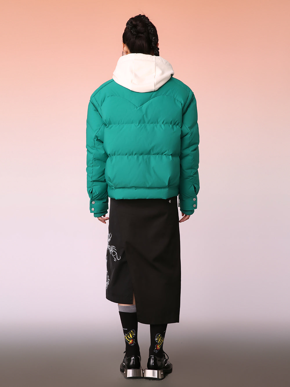 MUKZIN Dark Green Lively and Cute Down Jacket