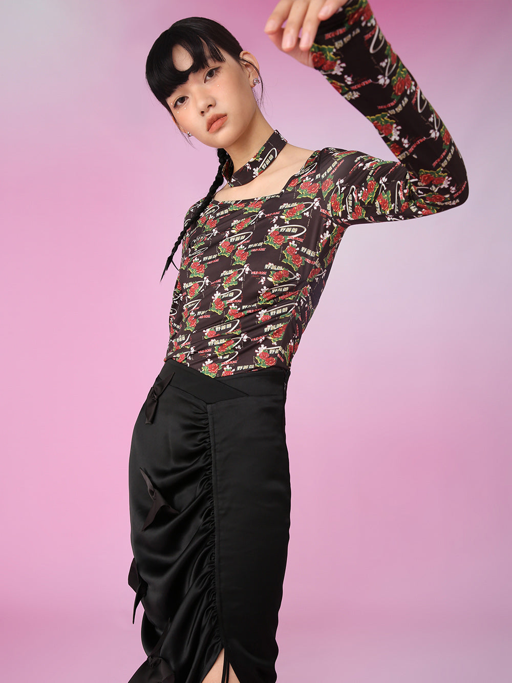 MUKZIN Slim Pleating OL Style Irregular Design Skirts