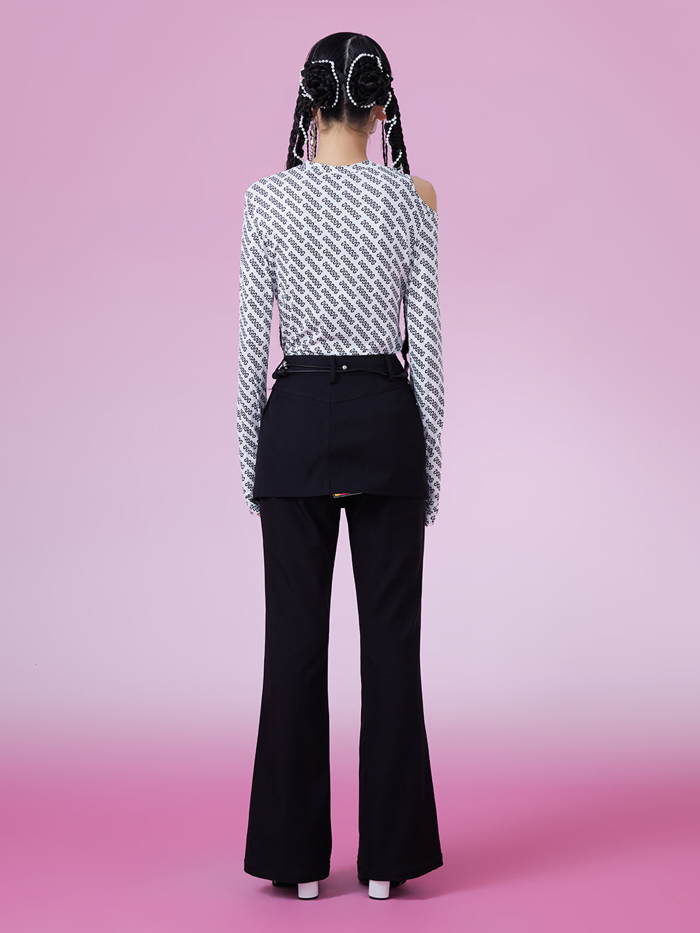 MUKZIN Black Classic Slim Flared Trousers