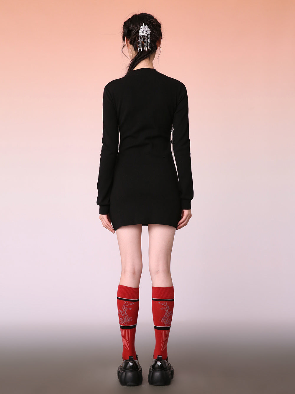 MUKZIN Plain Look-thin Long Sleeve Short Charming Dresses