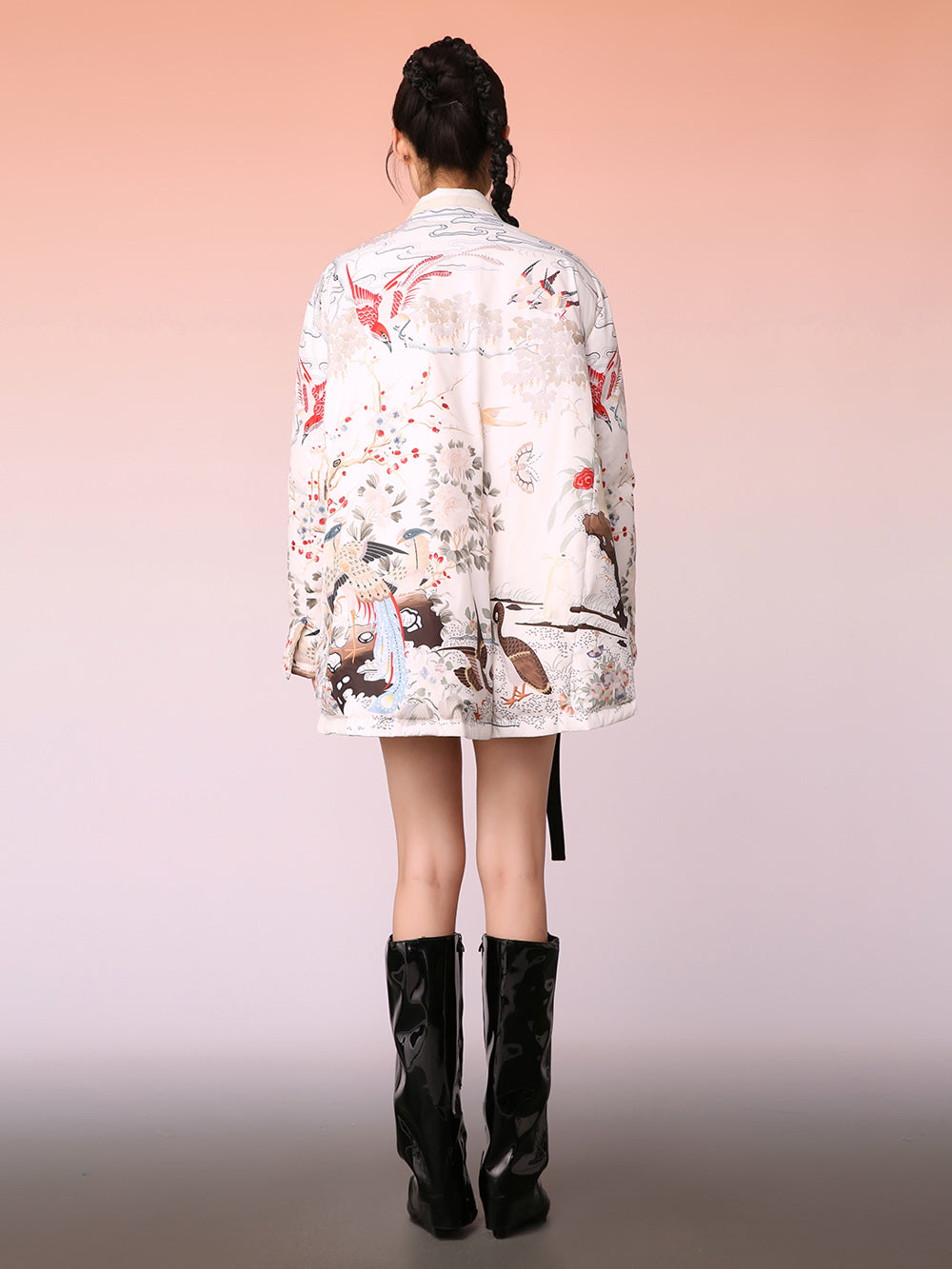 MUKZIN Reversible Design Loose Fit Floral Down Jacket