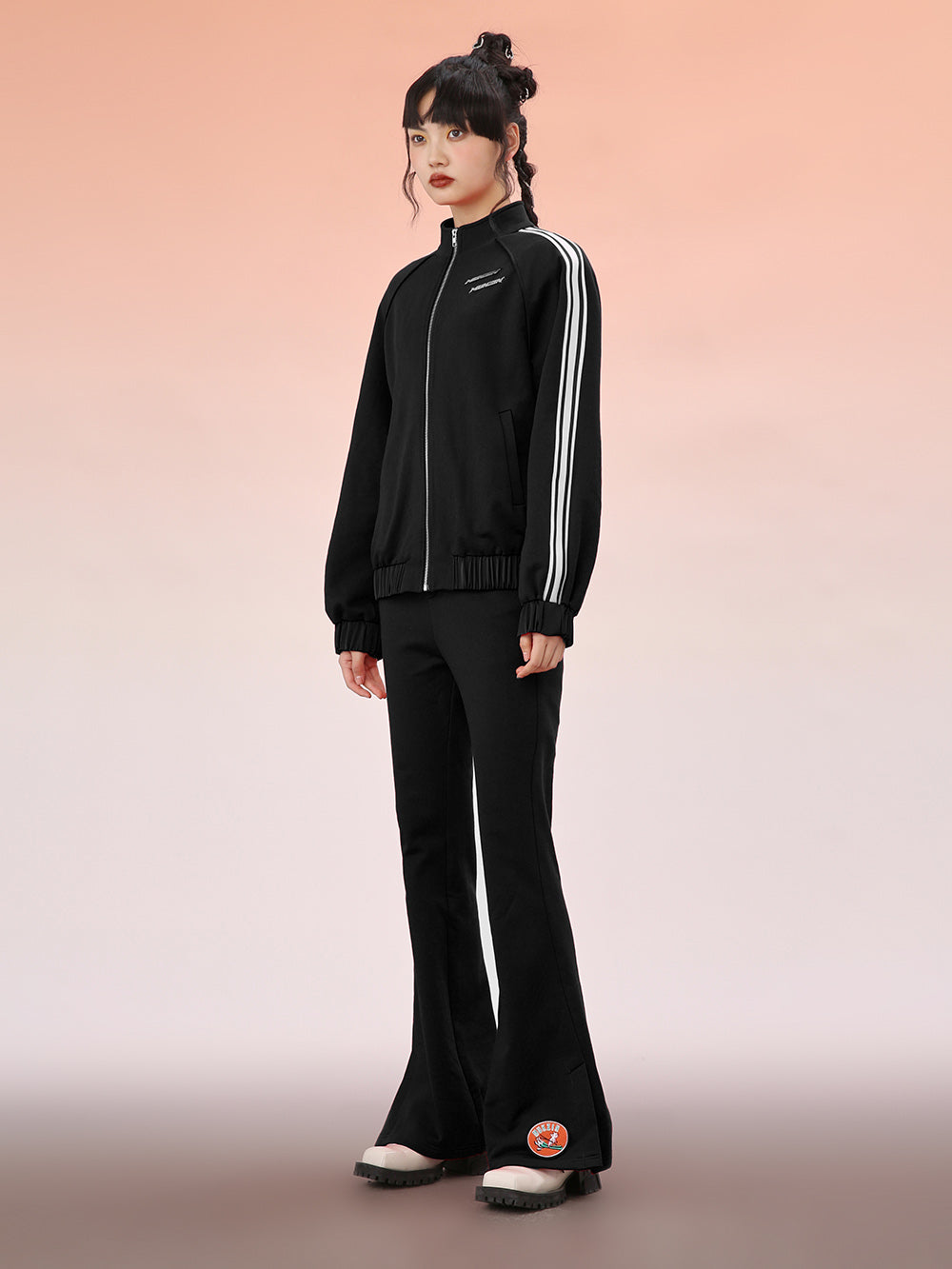 MUKZIN Black Chain Straight-Leg Athletic Trousers