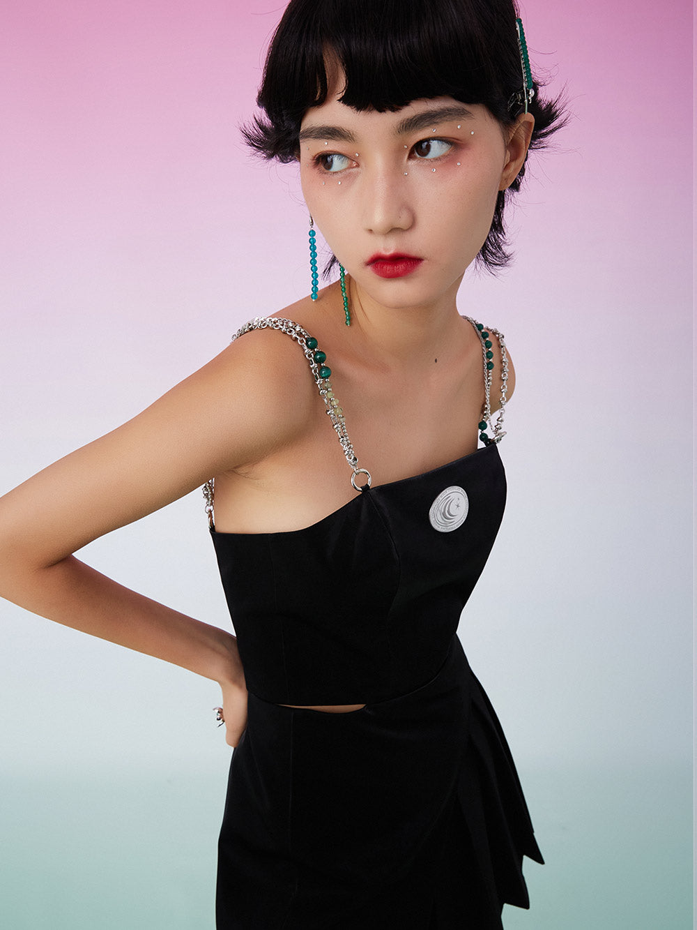 MUKZIN Black Cutout Strap Dress