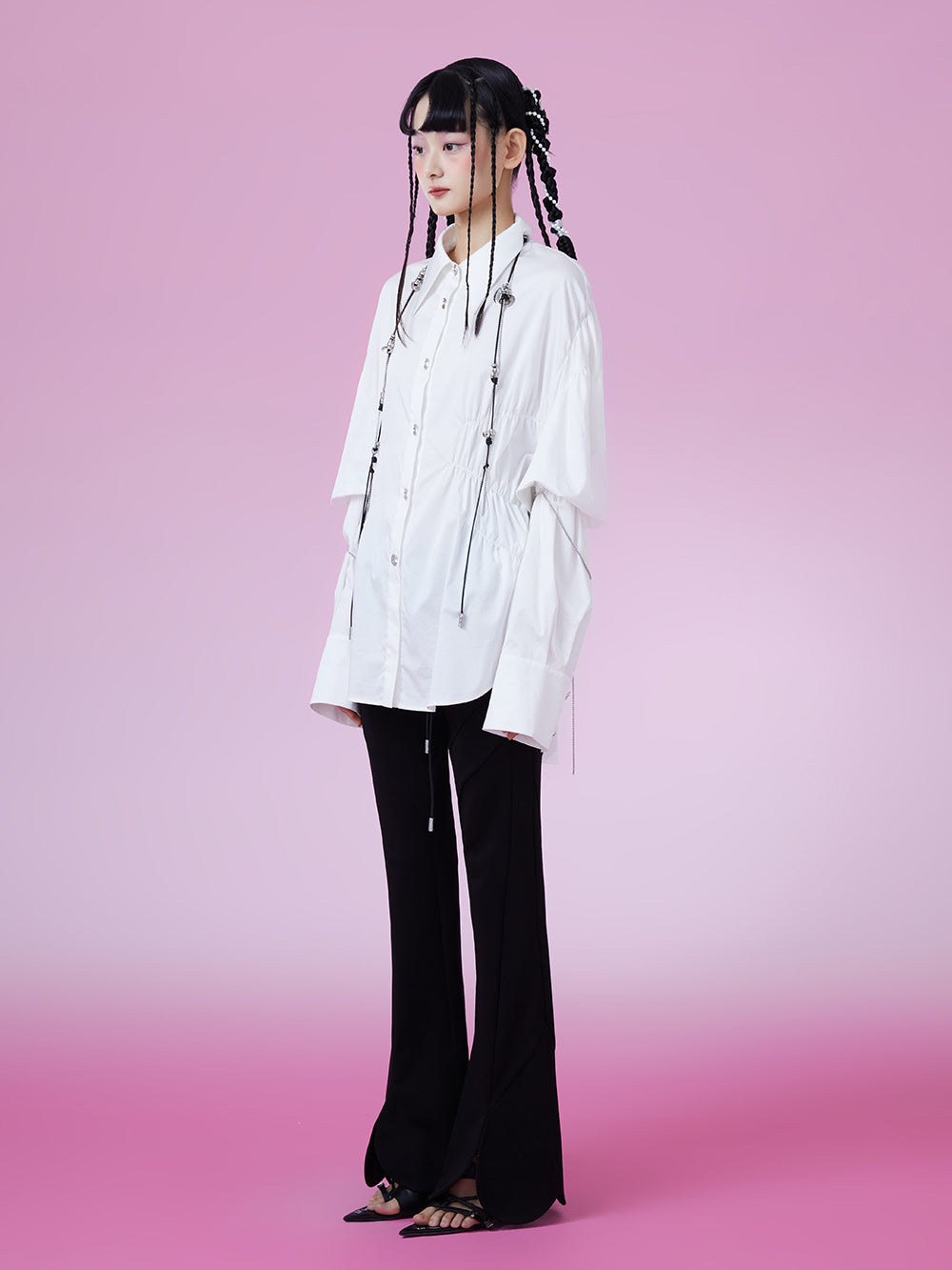 MUKZIN White Comfortable Simple Classic Shirts