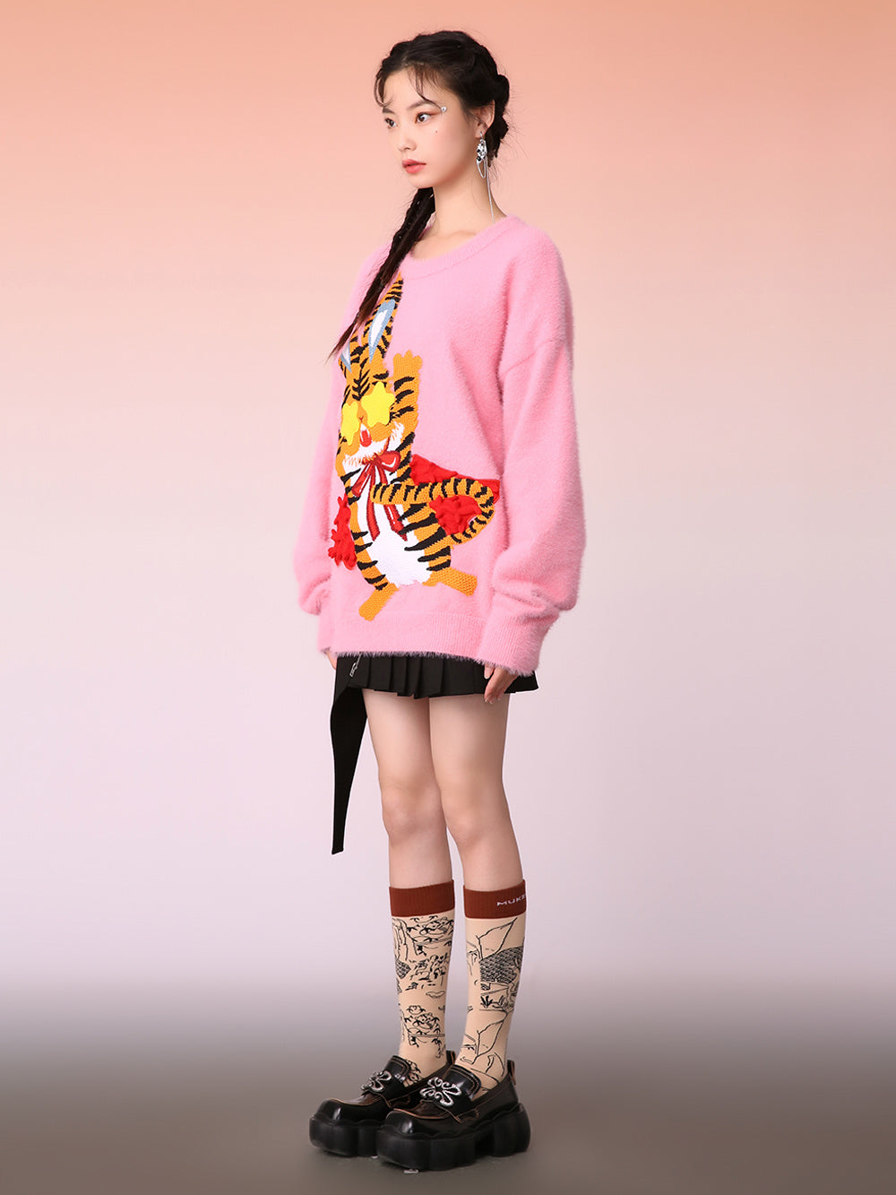 MUKZIN Artist Edition Pink Embroidered Sweater