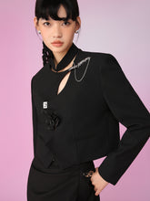 MUKZIN  Black Fashion Retro Irregular Look Thin Outerwears