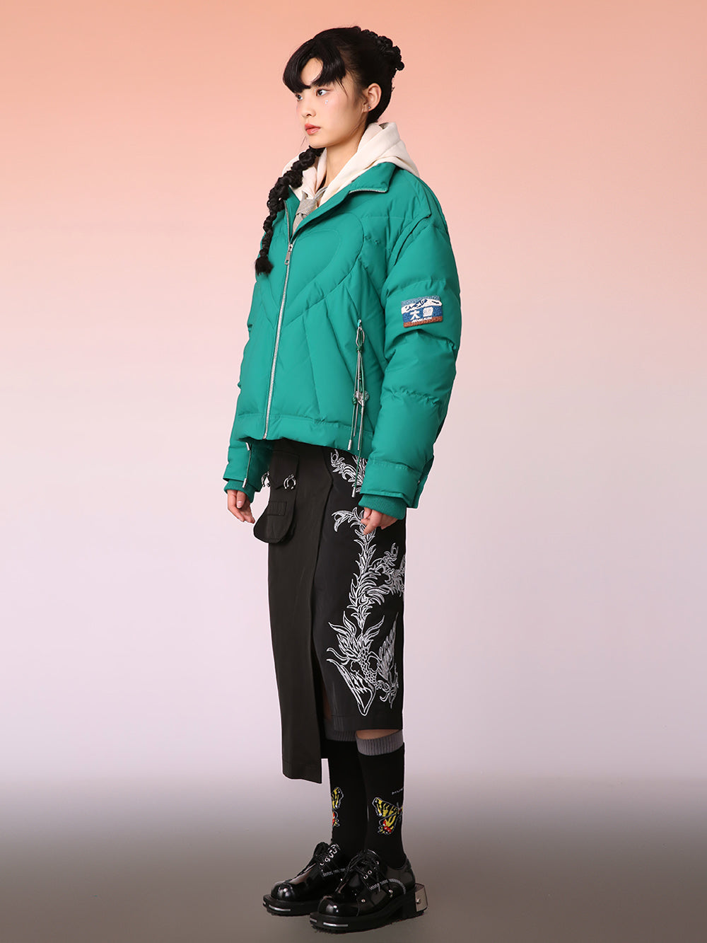 MUKZIN Dark Green Lively and Cute Down Jacket