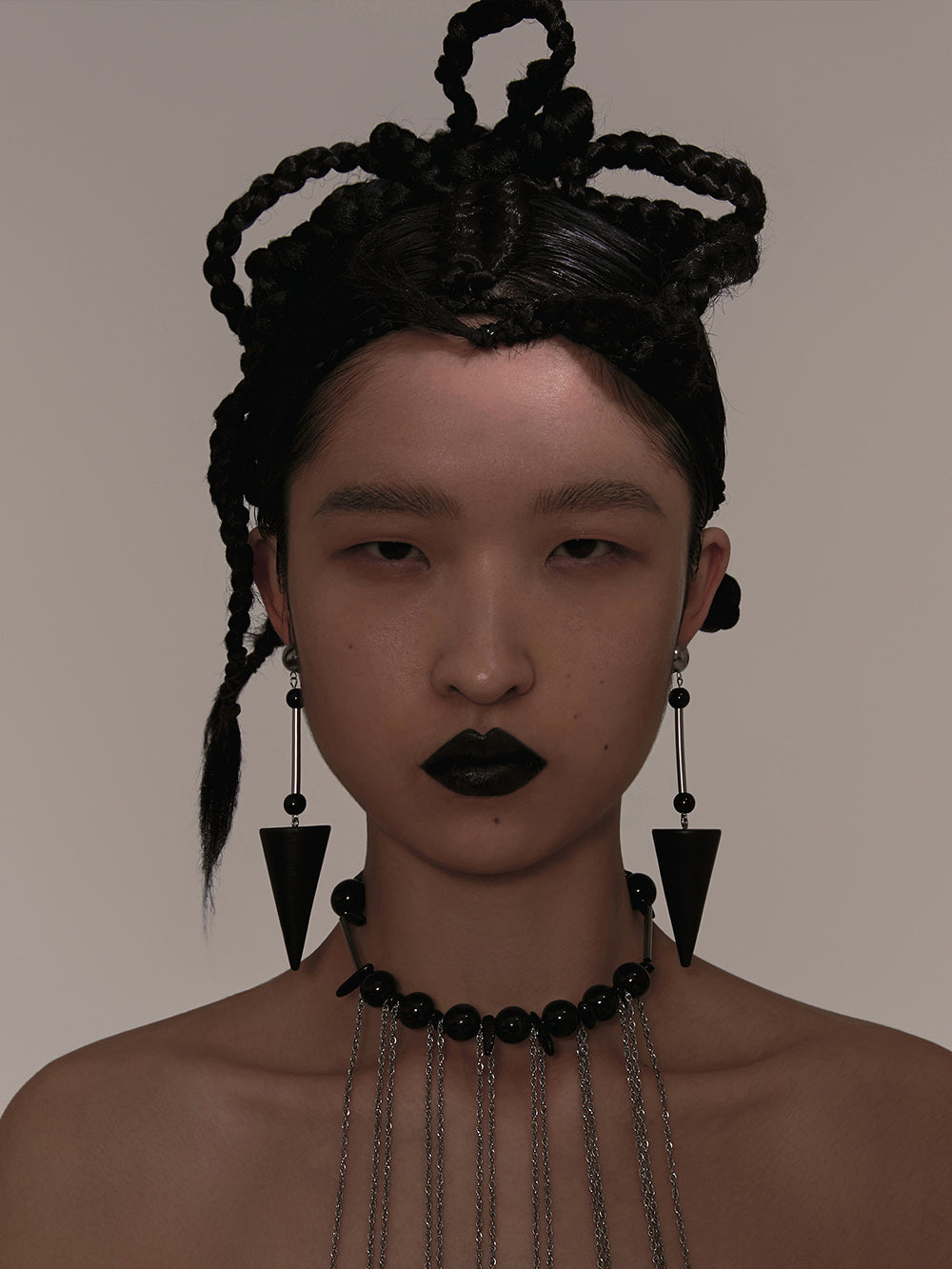 MUKTANK×DARKNESS Witch Series Pointed Cone Wooden Earrings