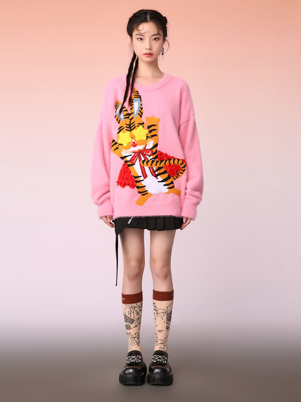 MUKZIN Artist Edition Pink Embroidered Sweater