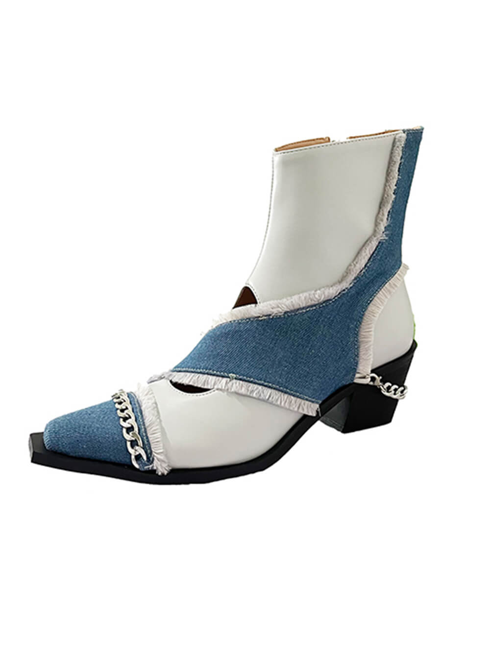MUKTANK Χ AZ43 2022 Denim Stitching Chain Hollow Boots 930