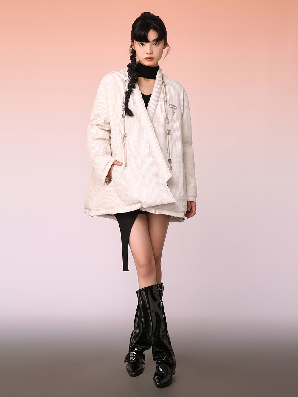 MUKZIN Reversible Design Loose Fit Floral Down Jacket