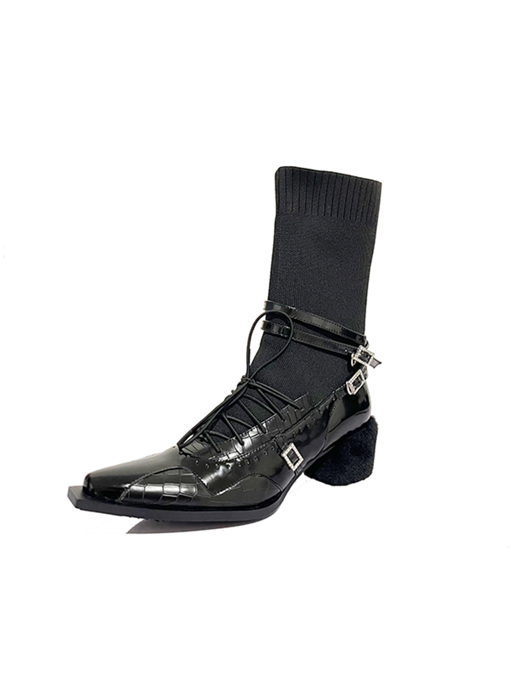 MUKTANK×AZ43 Thick Heel Black Comfortable All-match Boots
