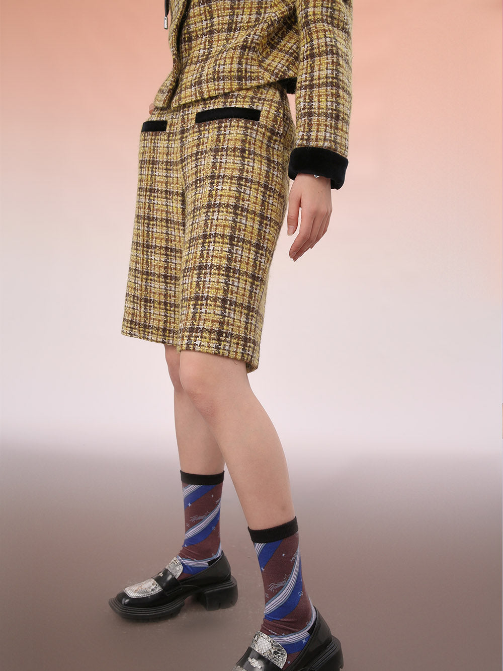 MUKZIN Yellow Coffee Color Short Small Fragrance Shorts