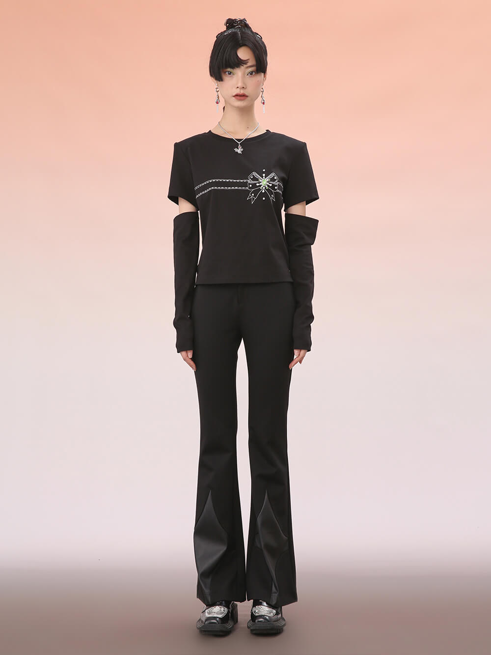 MUKZIN Black Design Fashion Print T-shirts