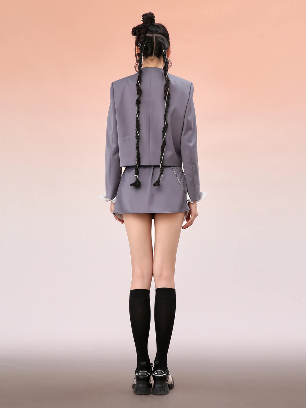 MUKZIN Irregular Hem Blazer Coat