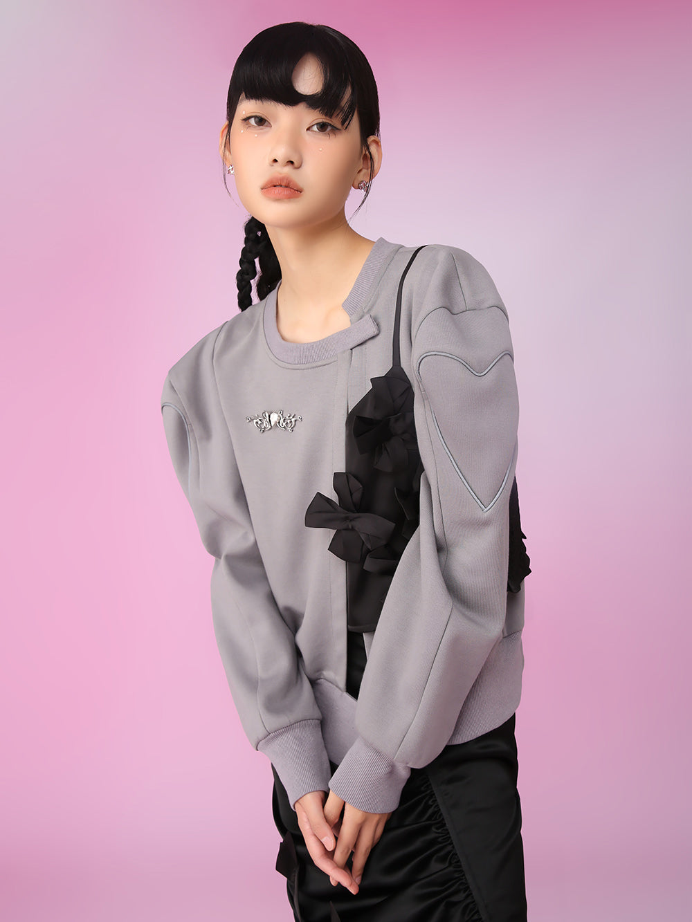 MUKZIN Stylish Comfortable Air-layer Gray Loose Casula Hoodie