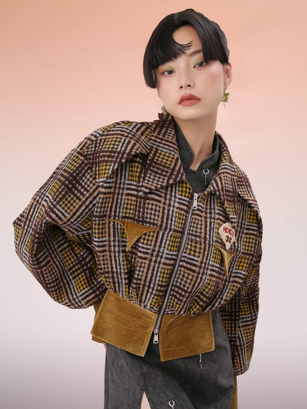 MUKZIN Cropped Sporty Tan Jacket