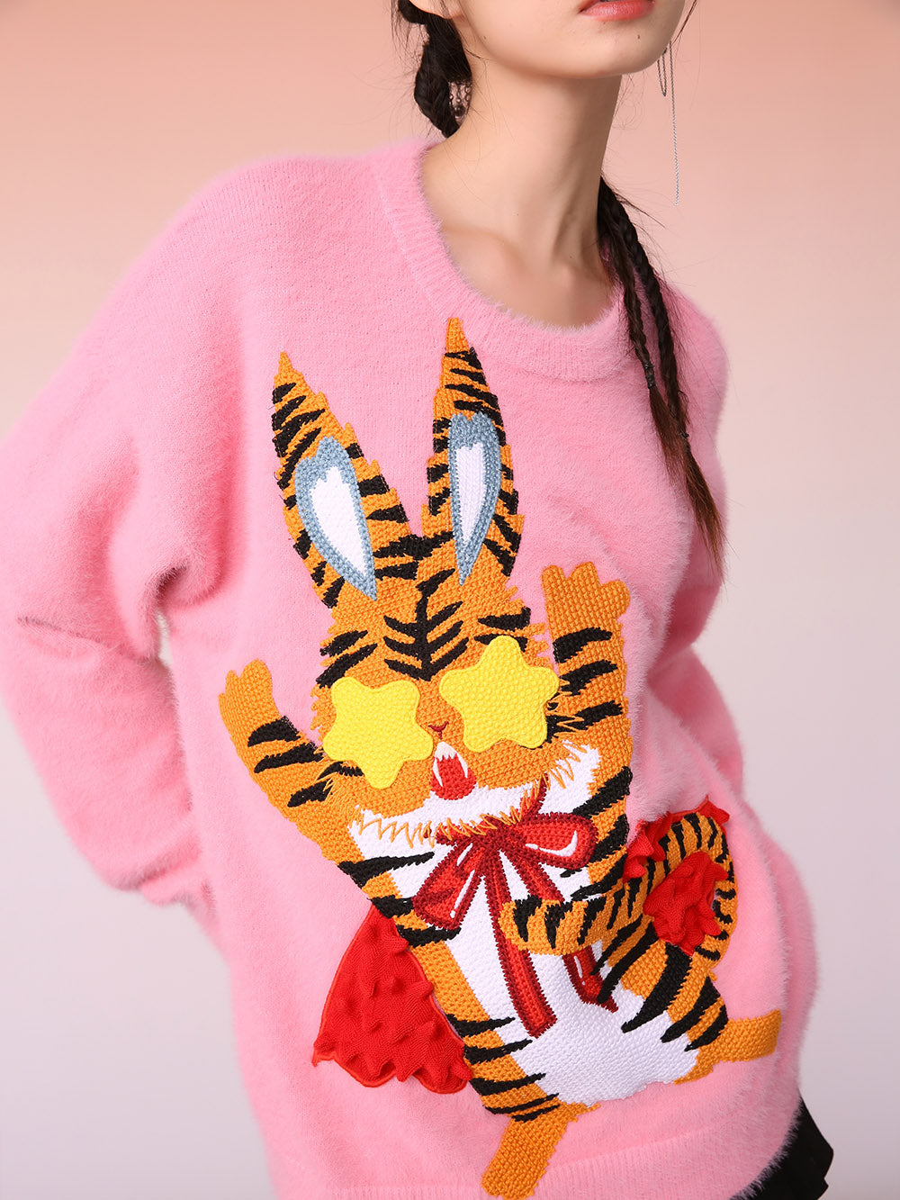 MUKZIN Artist Edition Pink Embroidered Sweater