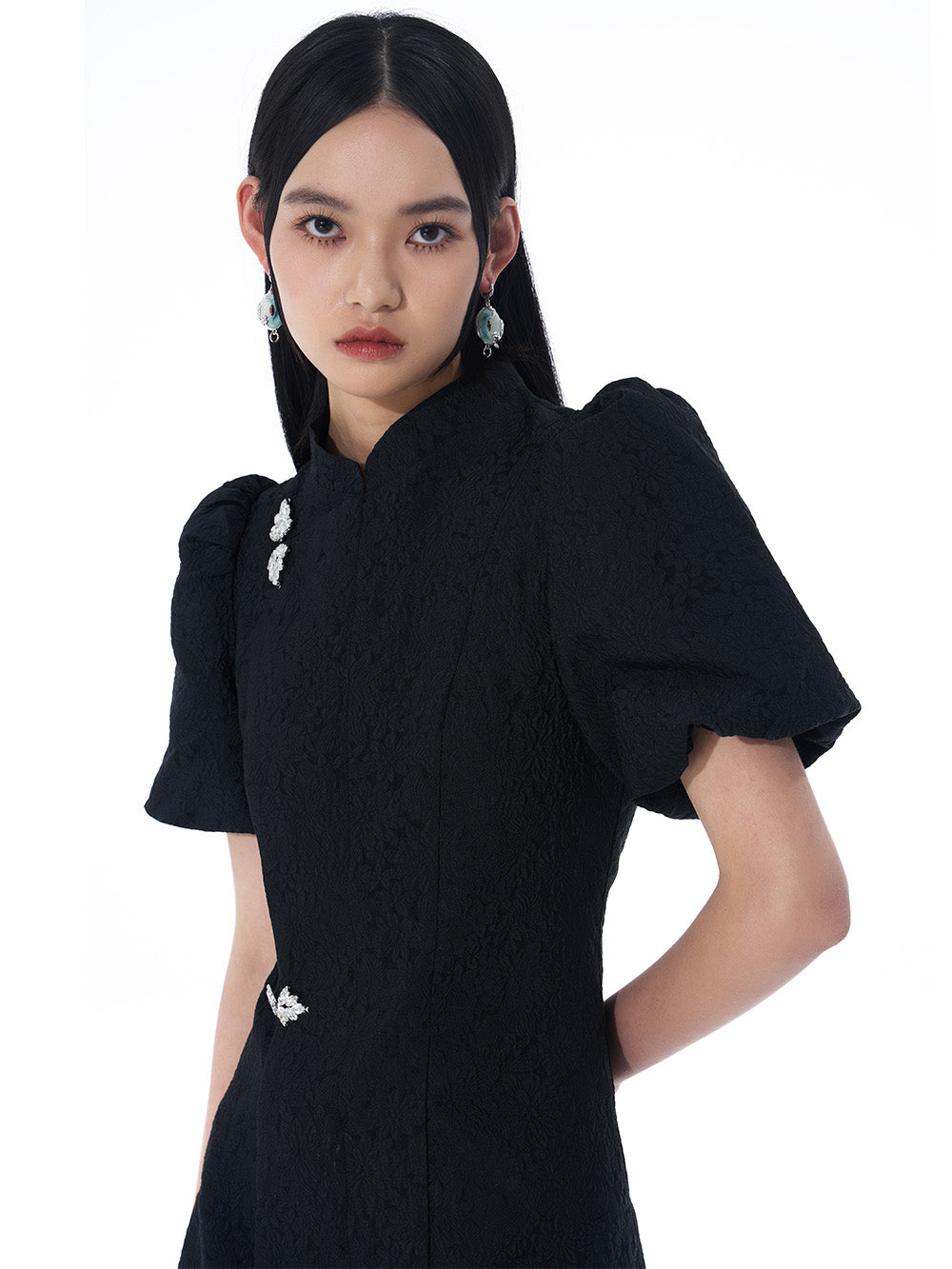 MUKTANK Black Princess Sleeve Modified Dress