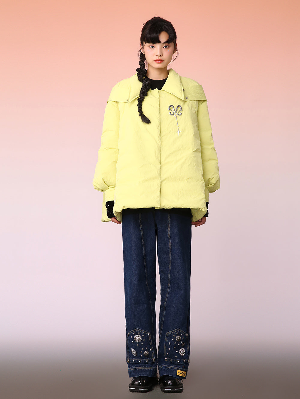 MUKZIN Cute Style A-line Yellow Down Jacket