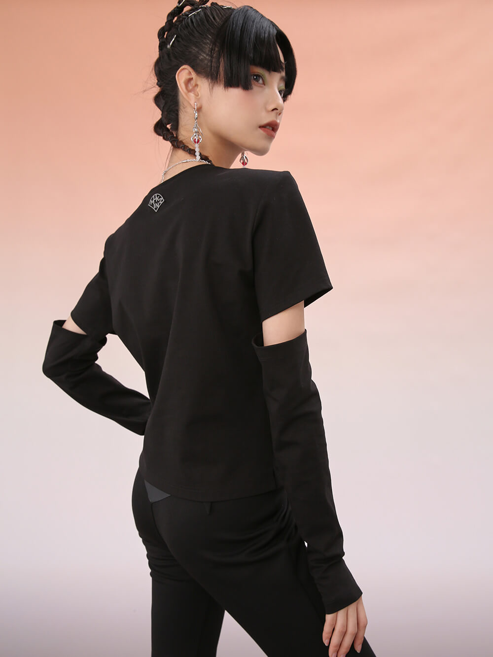 MUKZIN Black Design Fashion Print T-shirts