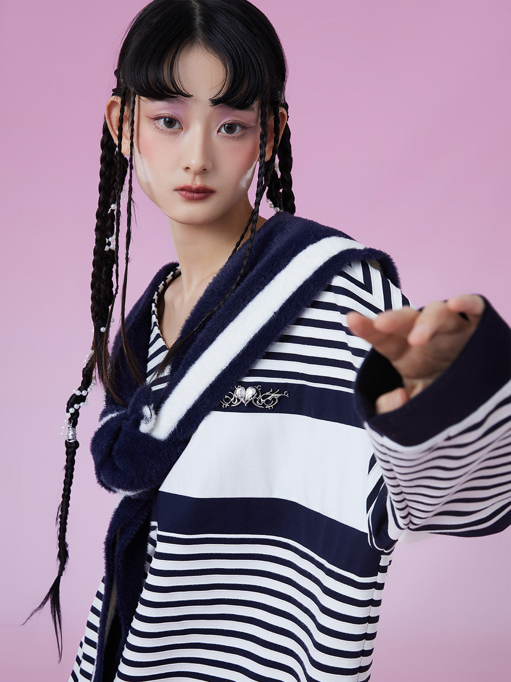 MUKZIN Stripe Casual Loose Fit Unique All-match Hoodie