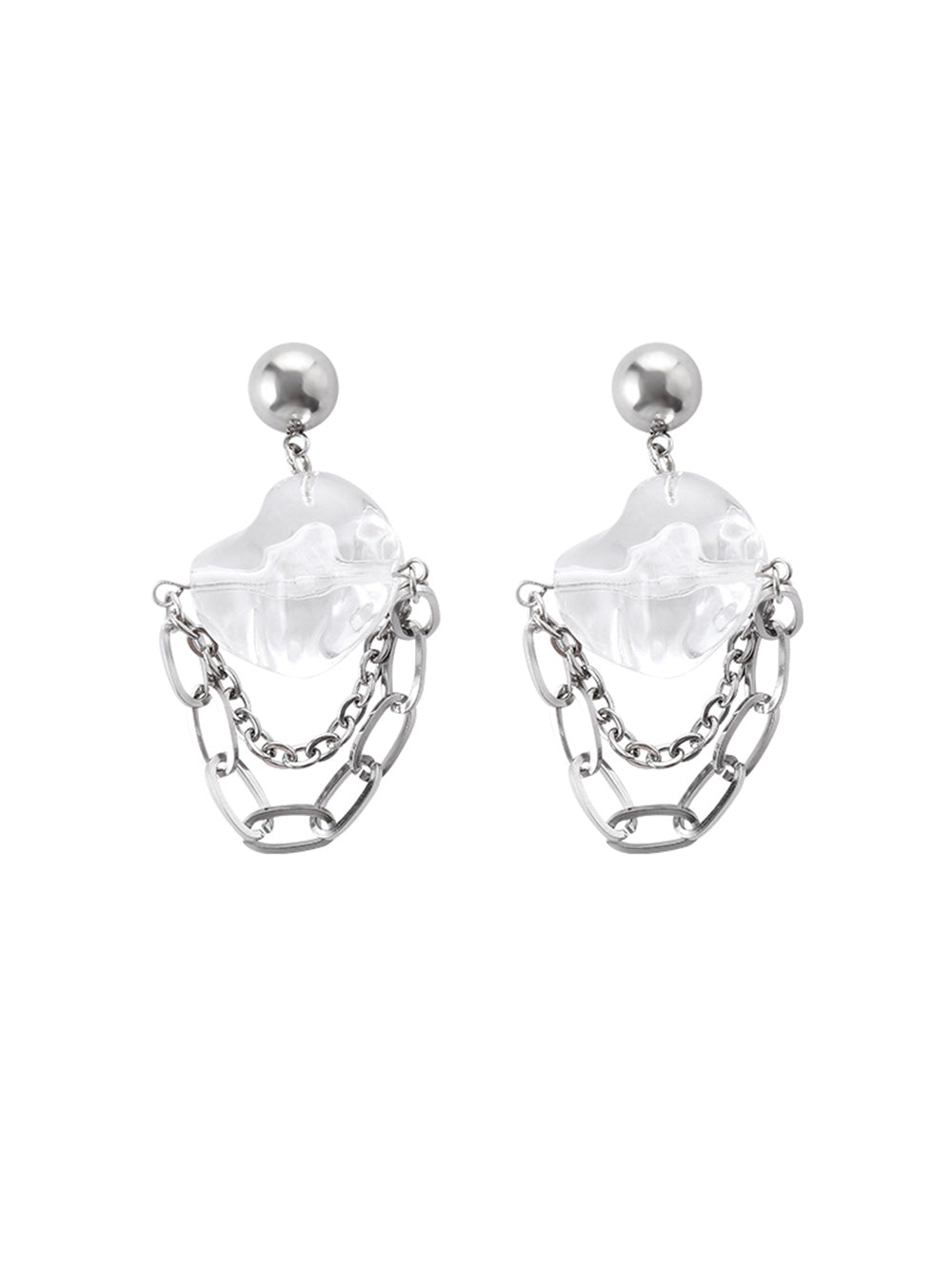 MUKTANK×DARKNESS Shaped Transparent Drop Earrings
