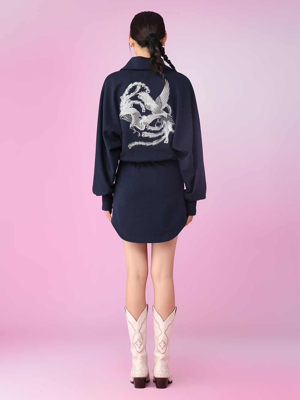 MUKZIN Short Original Trend Simple Navy Nlue Dresses