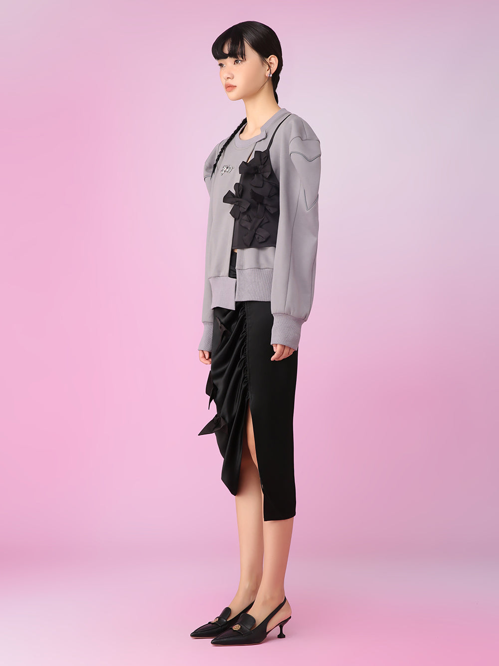 MUKZIN Stylish Comfortable Air-layer Gray Loose Casula Hoodie