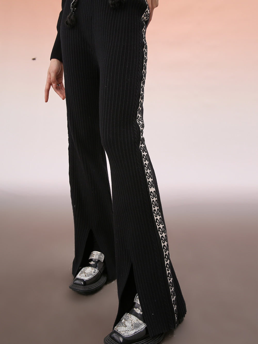 MUKZIN Black Slim-fit Trousers With Webbing
