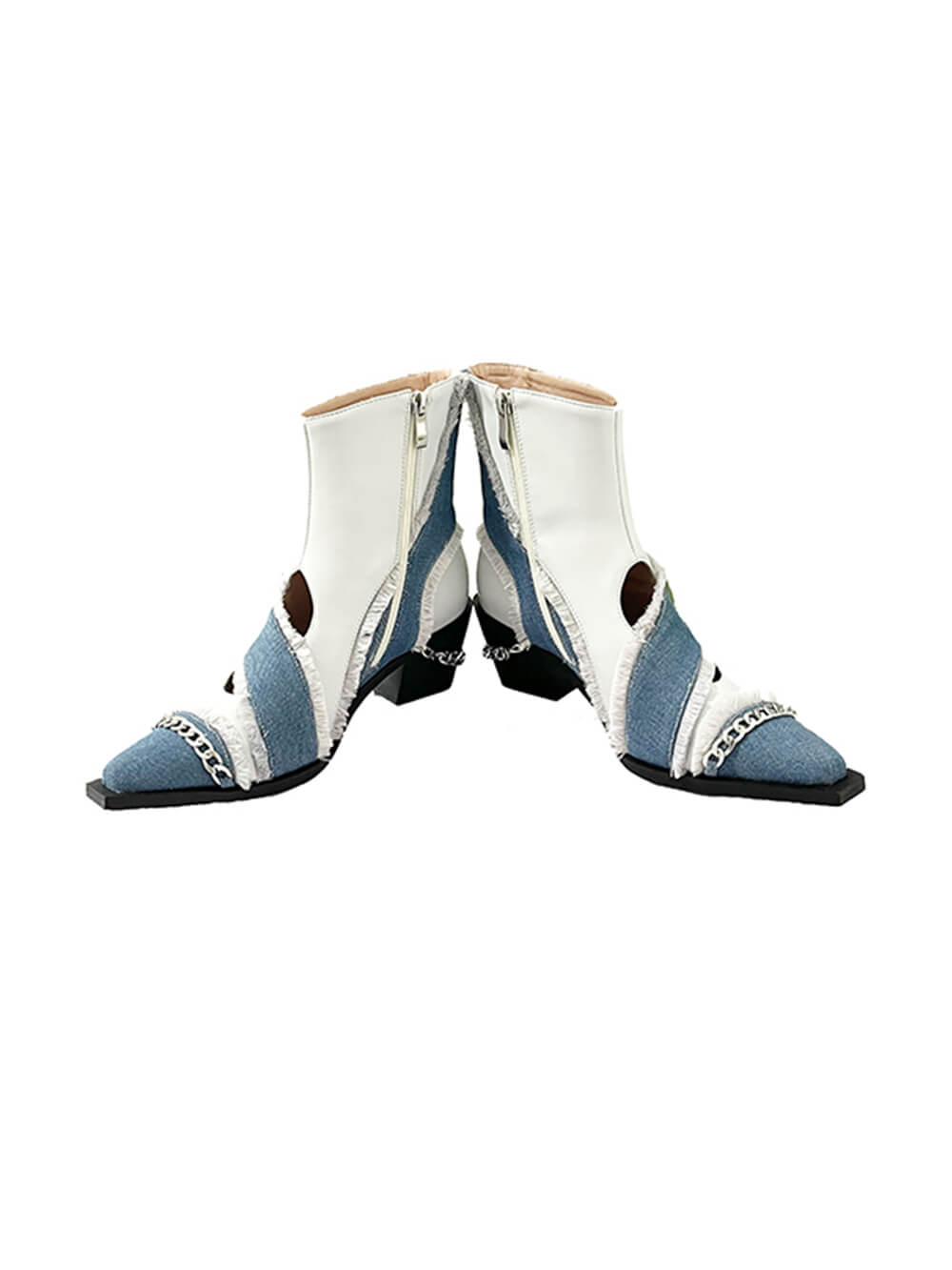 MUKTANK Χ AZ43 2022 Denim Stitching Chain Hollow Boots 930