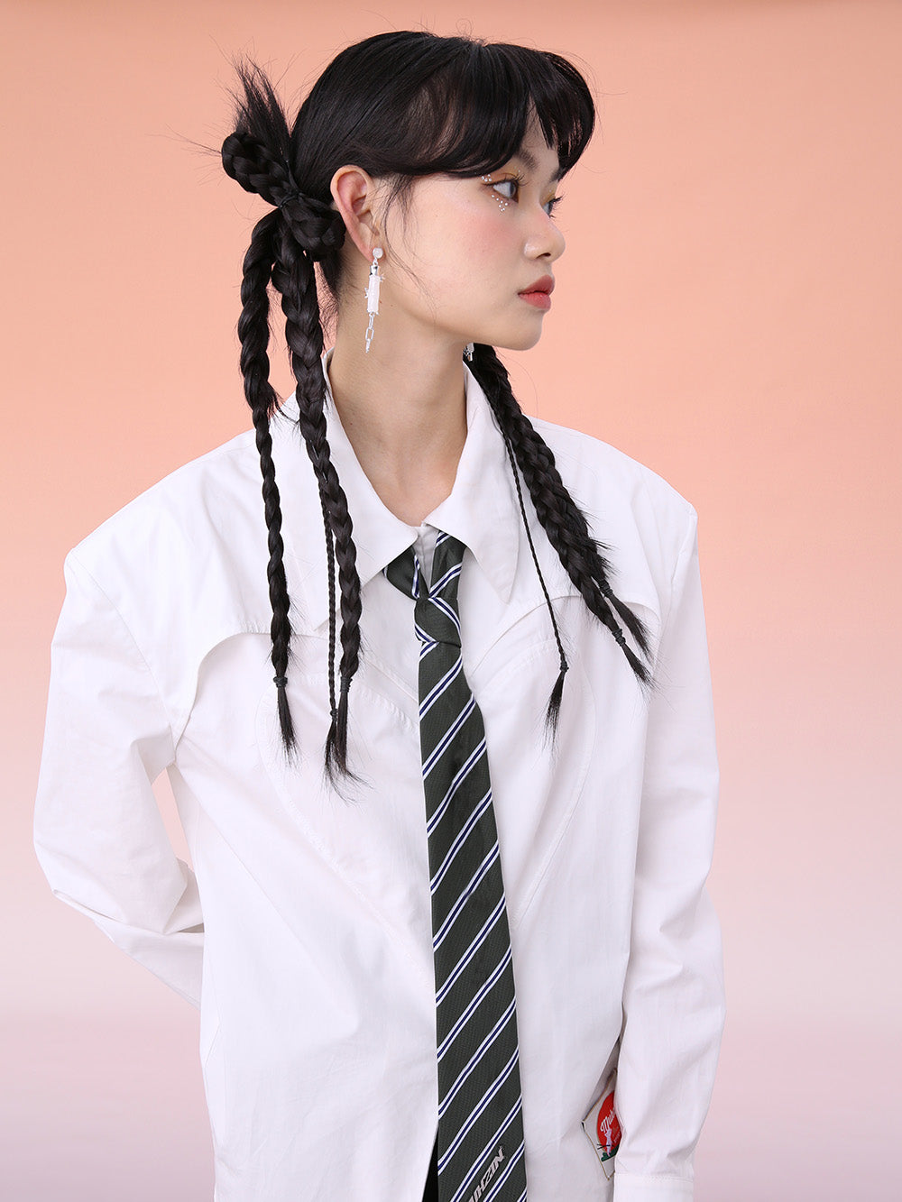 MUKZIN White Tie Commuter Long Sleeve Shirt