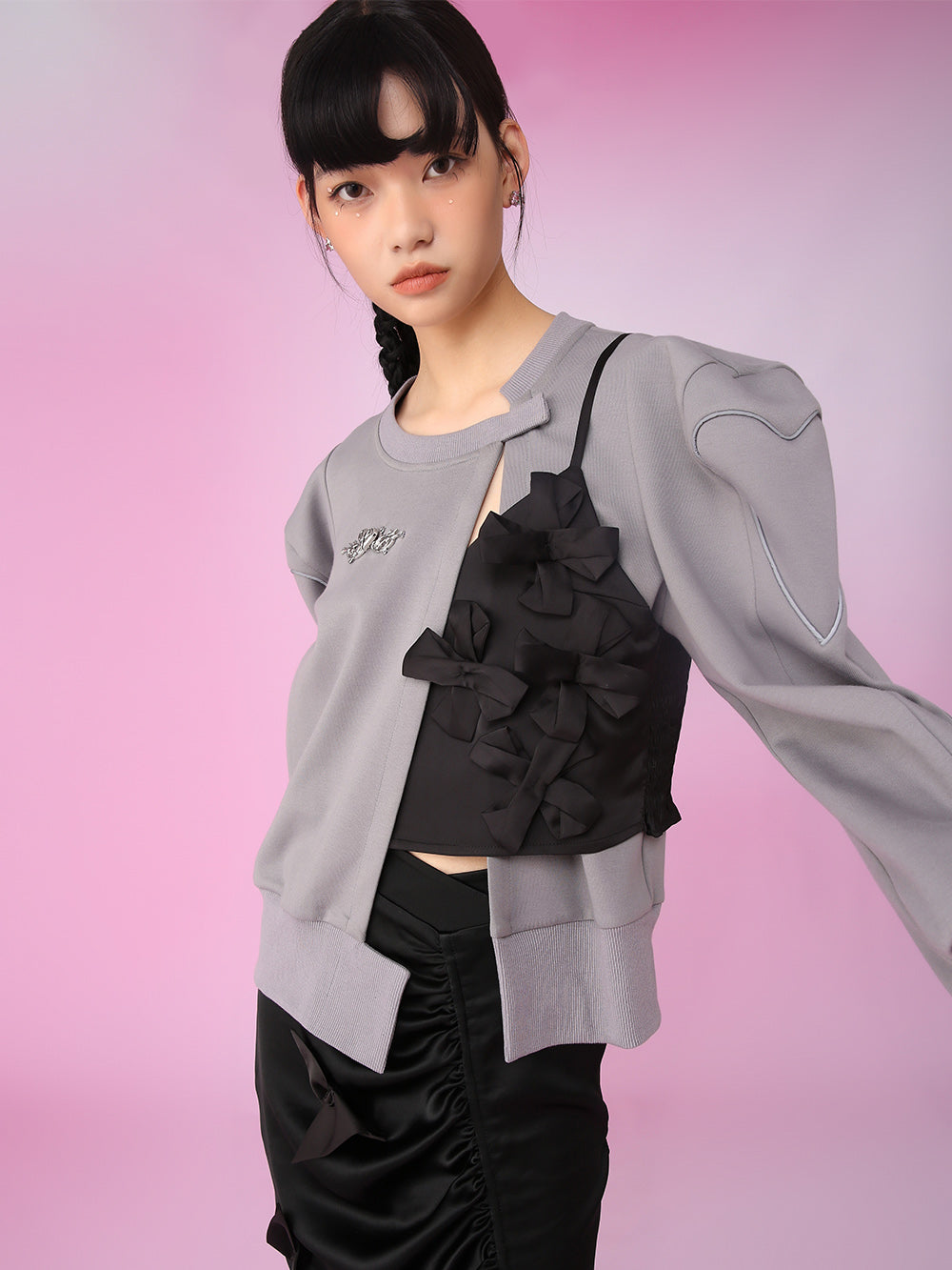 MUKZIN Stylish Comfortable Air-layer Gray Loose Casula Hoodie
