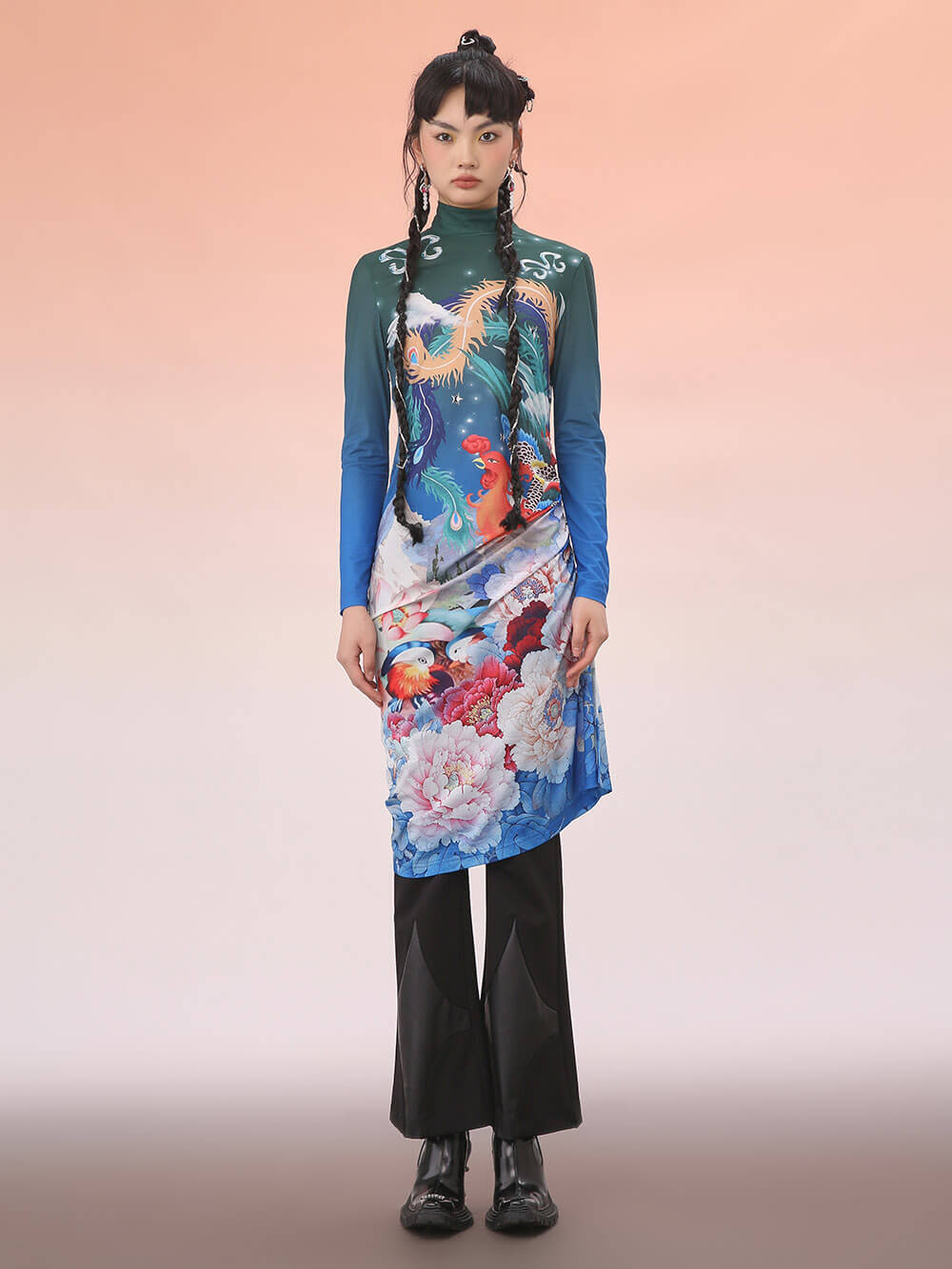 MUKZIN Shift Print Bottoming Dress
