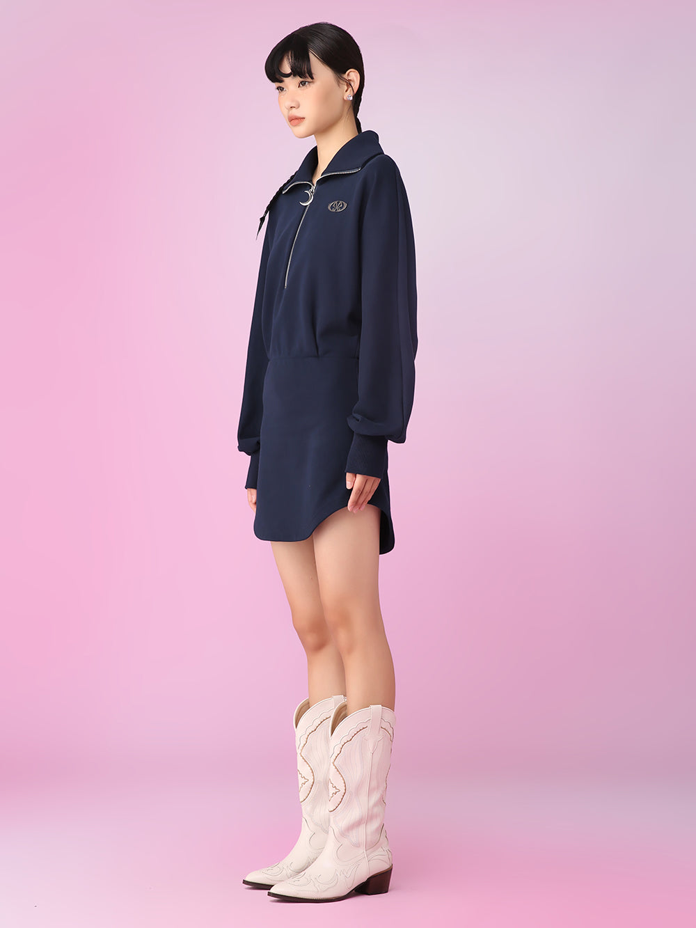 MUKZIN Short Original Trend Simple Navy Nlue Dresses