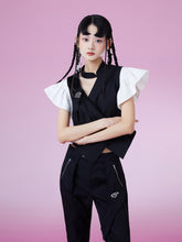 MUKZIN Colorblock Slim Fit Elegant Color Matching Blouse