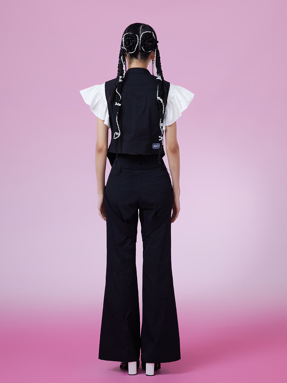 MUKZIN Colorblock Slim Fit Elegant Color Matching Blouse