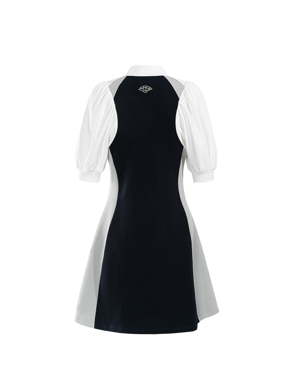 MUKZIN Sports Style Puff Sleeve Stitching Casual Dress