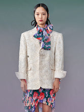 MUKZIN White Retro Embroidery Blazer