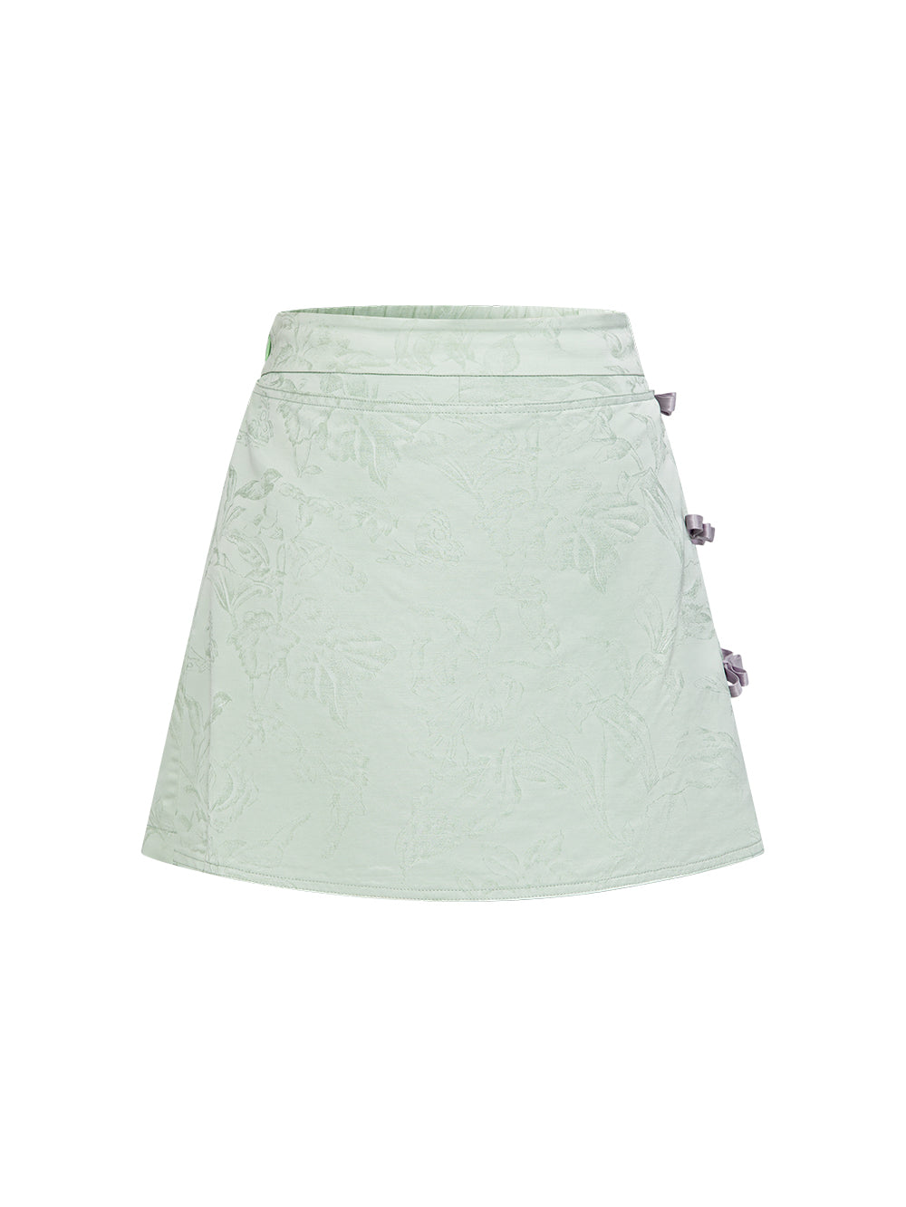 MUKZIN“Capsule Collection”Light Green Jacquard Chinese-Style Shorts