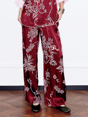 MUKZIN“Capsule Collection”New Chinese Style Printed Wide-Leg Pants